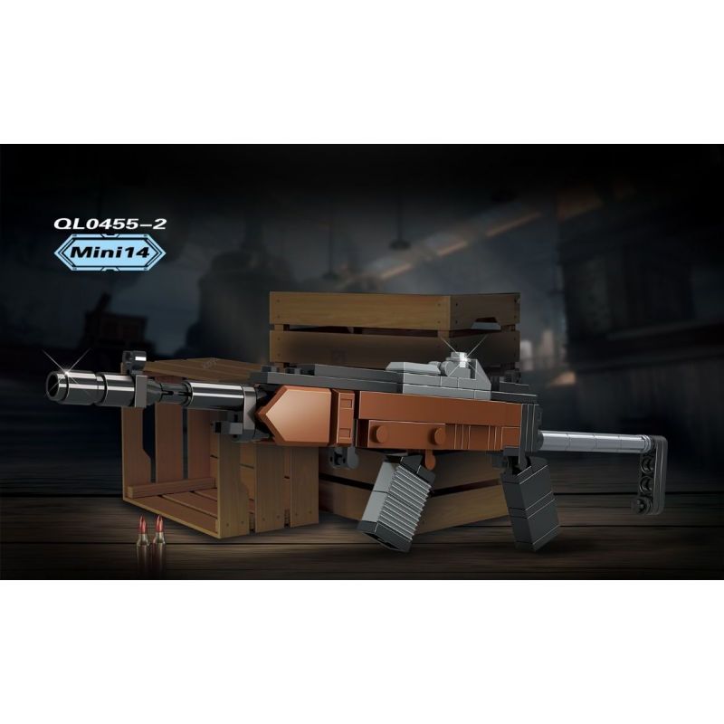 ZHEGAO QL0455-1 0455-1 QL0455-2 0455-2 QL0455-3 0455-3 QL0455-4 0455-4 non  PUBG MOBILE SÚNG 4 S686 MINI14 SLR FNFAL M416 HK416 bộ đồ chơi xếp lắp ráp ghép mô hình Gun 386 khối