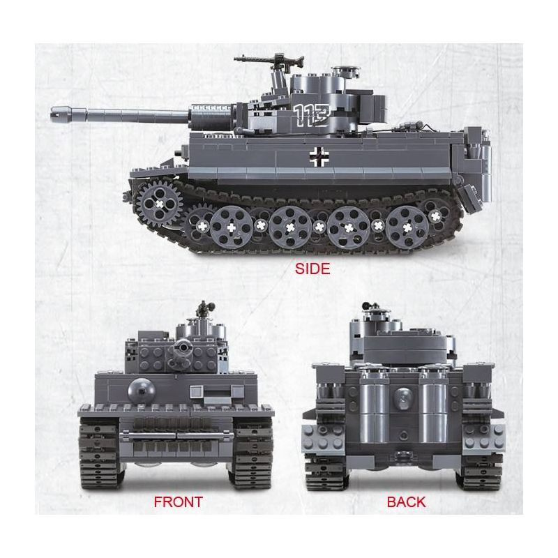 OXFORD OM33013 33013 non  TIGER TANK. bộ đồ chơi xếp lắp ráp ghép mô hình Military Army TIGHER Quân Sự Bộ Đội 709 khối