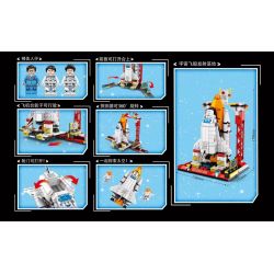 LEYI 88028 non  BÃI PHÓNG TÀU VŨ TRỤ bộ đồ chơi xếp lắp ráp ghép mô hình Space Thám Hiểm Không Gian 436 khối