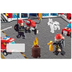 GUDI 9217 Xếp hình kiểu Lego CITY Fire Station Trụ Sở Cứu Hỏa Với Trực Thăng Và ô Tô Cứu Hỏa 874 khối