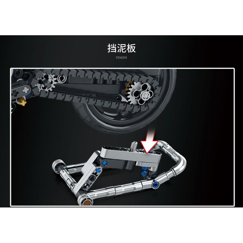 JUHANG TECHNOLOGY 82004 non  KAWASAKIZ900 bộ đồ chơi xếp lắp ráp ghép mô hình  KAWASAKI Z900 Kỹ Thuật Công Nghệ Cao Mô Hình Phương Tiện 776 khối