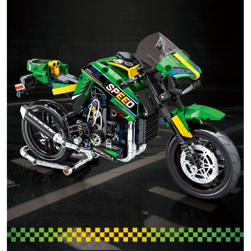 JUHANG TECHNOLOGY 82004 non  KAWASAKIZ900 bộ đồ chơi xếp lắp ráp ghép mô hình  KAWASAKI Z900 Kỹ Thuật Công Nghệ Cao Mô Hình Phương Tiện 776 khối