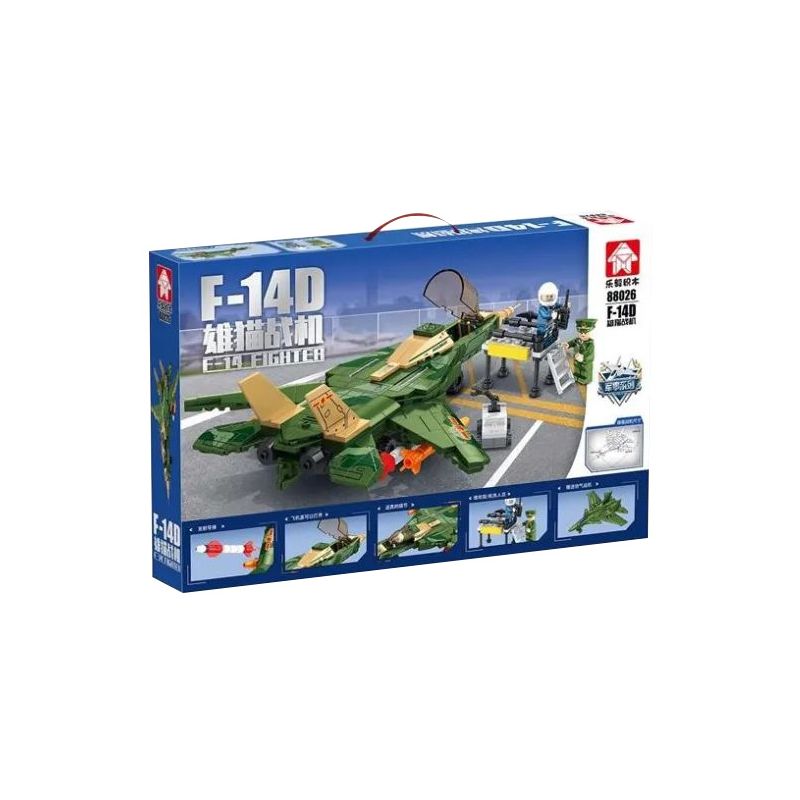 LEYI 88026 non  MÁY BAY CHIẾN ĐẤU F-14D TOMCAT bộ đồ chơi xếp lắp ráp ghép mô hình Military Army F-14 FIGHTER Quân Sự Bộ Đội 456 khối