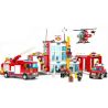 GUDI 9217 non  ĐỘI CỨU HỎA SỞ bộ đồ chơi xếp lắp ráp ghép mô hình City FIREMAN FIRE ADMINISTRARION Thành Phố 874 khối