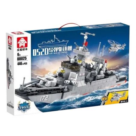 LEYI 88025 non  TÀU KHU TRỤC TÊN LỬA DẪN ĐƯỜNG 052D bộ đồ chơi xếp lắp ráp ghép mô hình Military Army TYPE 052D DESTROYER Quân Sự Bộ Đội 446 khối