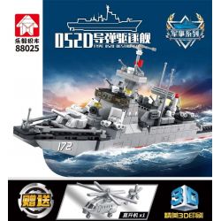 LEYI 88025 non  TÀU KHU TRỤC TÊN LỬA DẪN ĐƯỜNG 052D bộ đồ chơi xếp lắp ráp ghép mô hình Military Army TYPE 052D DESTROYER Quân Sự Bộ Đội 446 khối