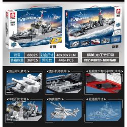 LEYI 88025 non  TÀU KHU TRỤC TÊN LỬA DẪN ĐƯỜNG 052D bộ đồ chơi xếp lắp ráp ghép mô hình Military Army TYPE 052D DESTROYER Quân Sự Bộ Đội 446 khối