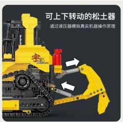 HAPPY BUILD SHINEYU XINYU YC-22011 22011 YC22011 non  BULLDOZER LỚN tỷ lệ 1:23 bộ đồ chơi xếp lắp ráp ghép mô hình Build Team SHINE YU Đội Xây Dựng 1866 khối