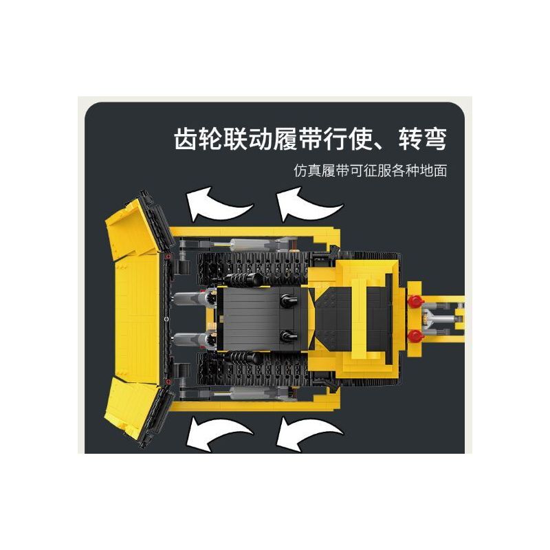 HAPPY BUILD SHINEYU XINYU YC-22011 22011 YC22011 non  BULLDOZER LỚN tỷ lệ 1:23 bộ đồ chơi xếp lắp ráp ghép mô hình Build Team SHINE YU Đội Xây Dựng 1866 khối