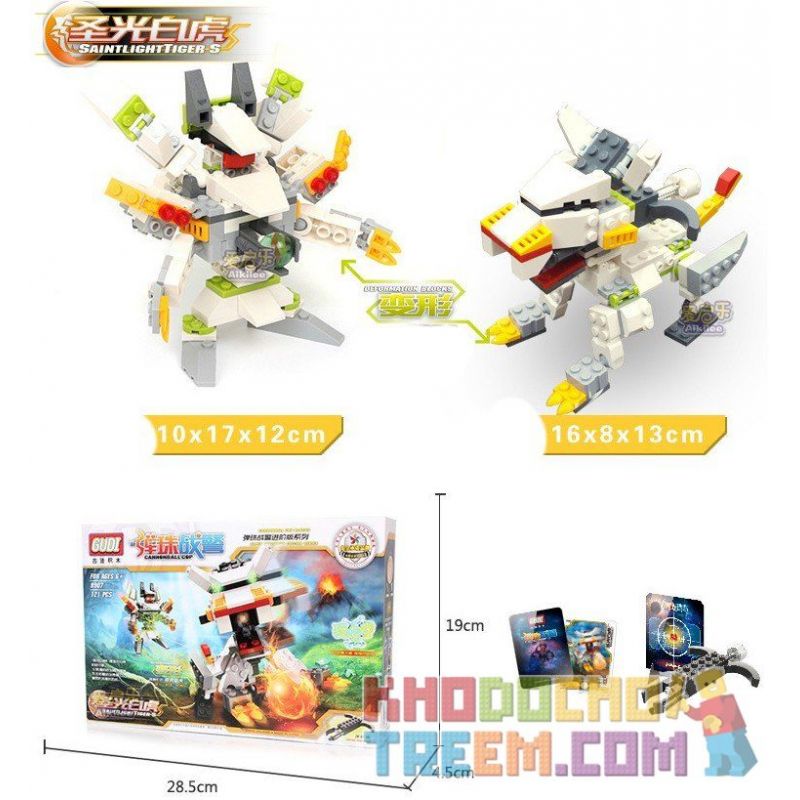 GUDI 9907 non  PINBALL NAM BẠCH HỔ S bộ đồ chơi xếp lắp ráp ghép mô hình Transformers Robot Đại Chiến Người Máy Biến Hình 121 khối
