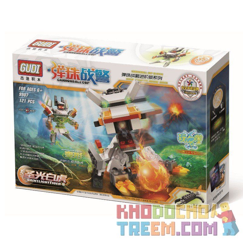 GUDI 9907 non  PINBALL NAM BẠCH HỔ S bộ đồ chơi xếp lắp ráp ghép mô hình Transformers Robot Đại Chiến Người Máy Biến Hình 121 khối