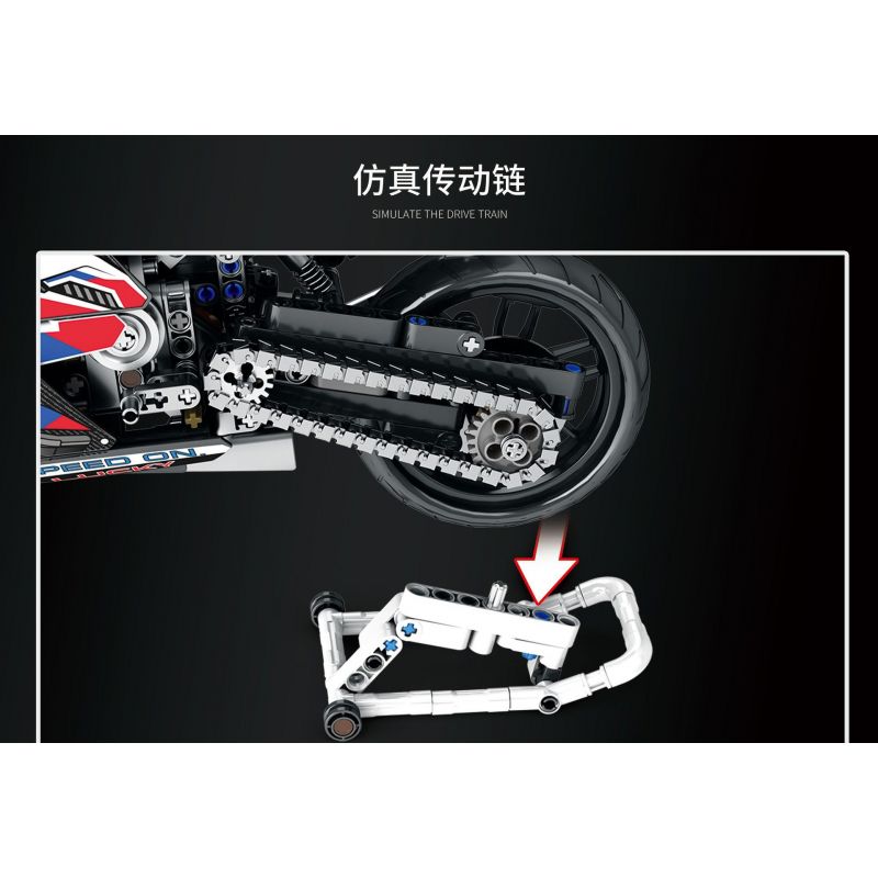 JUHANG TECHNOLOGY 82003 non  MÔ TÔ BMW S1000RR bộ đồ chơi xếp lắp ráp ghép mô hình  Kỹ Thuật Công Nghệ Cao Mô Hình Phương Tiện 768 khối