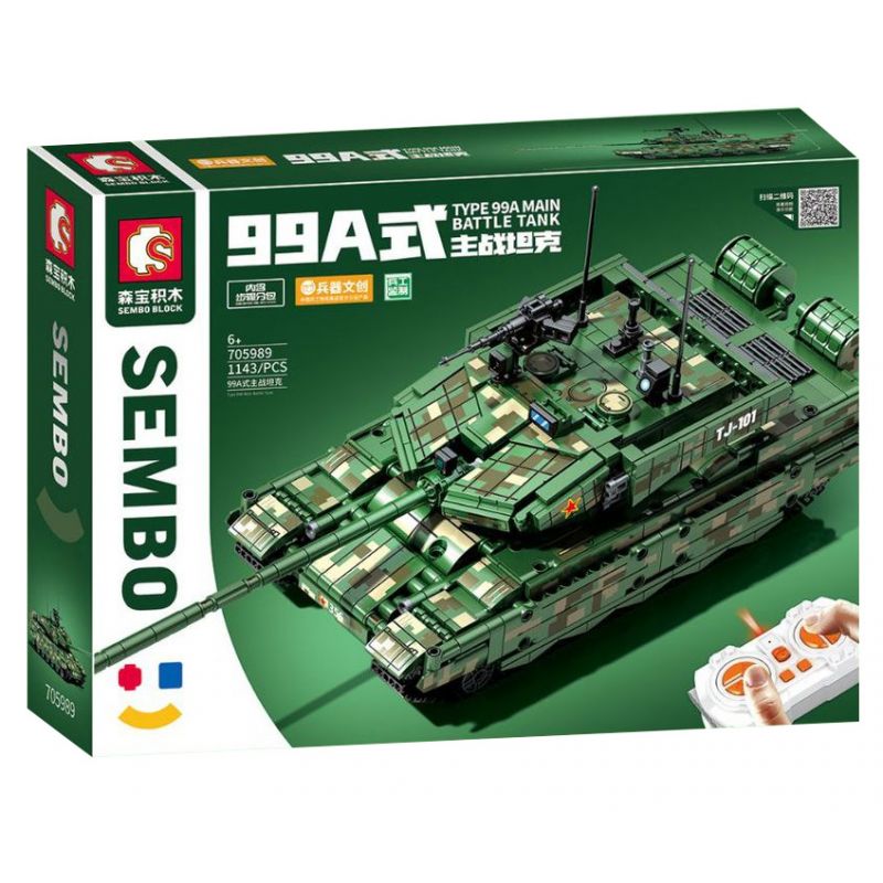 SEMBO 705989 non Lego XE TĂNG CHIẾN ĐẤU CHỦ LỰC TYPE 99A bộ đồ chơi xếp lắp ráp ghép mô hình Military Army TYPE 99A MAIN BATTLE TANK Quân Sự Bộ Đội 1143 khối