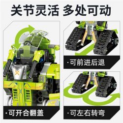 SEMBO 701961 non  XE ĐÓNG THẾ BIẾN HÌNH GREEN WIND FOUR bộ đồ chơi xếp lắp ráp ghép mô hình VARIETY.X 544 khối