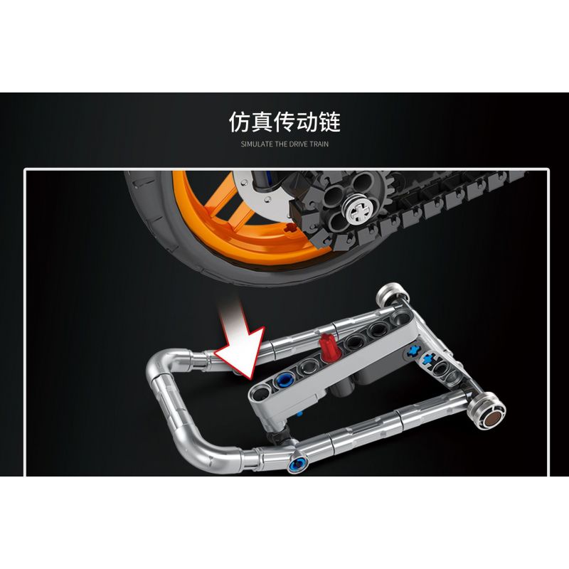 JUHANG TECHNOLOGY 82002 non  MÔ TÔ BMW HP2 bộ đồ chơi xếp lắp ráp ghép mô hình  Kỹ Thuật Công Nghệ Cao Mô Hình Phương Tiện 760 khối