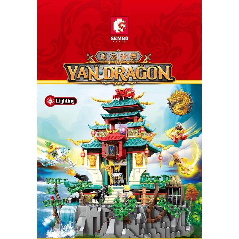 SEMBO 206047 non  CUNG ĐIỆN RỒNG bộ đồ chơi xếp lắp ráp ghép mô hình YAN DRAGON 1715 khối