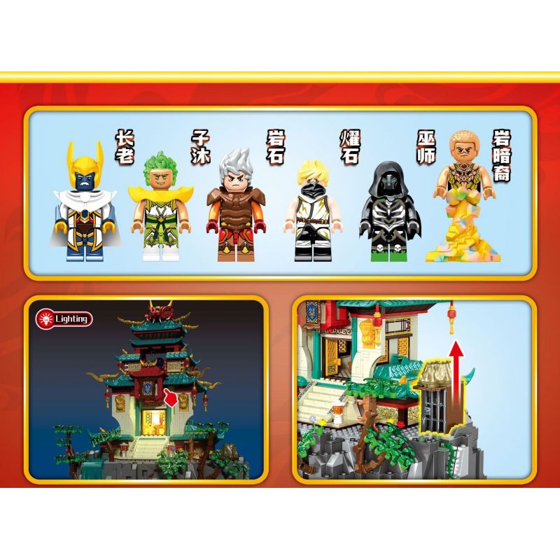 SEMBO 206047 non  CUNG ĐIỆN RỒNG bộ đồ chơi xếp lắp ráp ghép mô hình YAN DRAGON 1715 khối