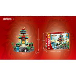 SEMBO 206047 non  CUNG ĐIỆN RỒNG bộ đồ chơi xếp lắp ráp ghép mô hình YAN DRAGON 1715 khối