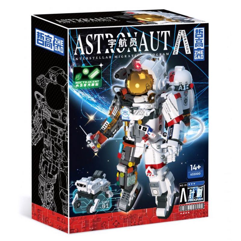 ZHEGAO 632000 non Lego PHI HÀNH GIA bộ đồ chơi xếp lắp ráp ghép mô hình Movie & Game ASTRONAUT Phim Và Trò Chơi 1434 khối