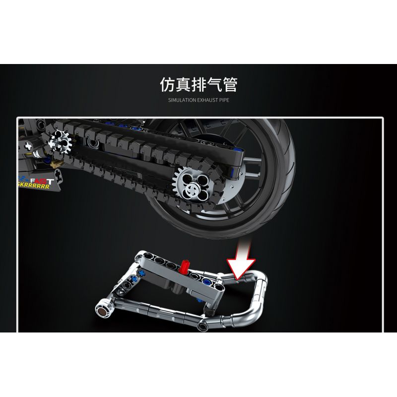 JUHANG TECHNOLOGY 82001 non  MÔ TÔ BMW G310R bộ đồ chơi xếp lắp ráp ghép mô hình  Kỹ Thuật Công Nghệ Cao Mô Hình Phương Tiện 706 khối