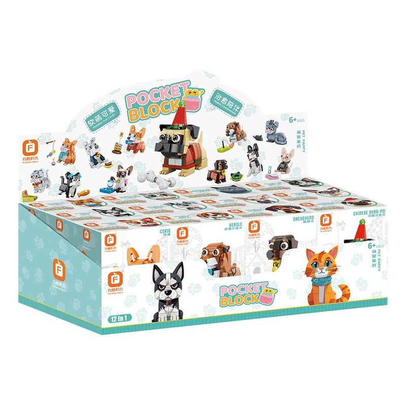 FORANGE FC8283 8283 non  BỮA TIỆC THÚ CƯNG DỄ THƯƠNG 12 LOẠI CORGIS BEAGLES DACHSHUND SHAR-PEIS TRUNG QUỐC HUSKIES SCHNAUZERS MÈO SPHYNX XIÊM CAM TAI GẤP XANH NGẮN MƯỚP MỸ bộ đồ chơi xếp lắp ráp ghép mô hình Creator PET PARTY Sáng Tạo 1527 khối