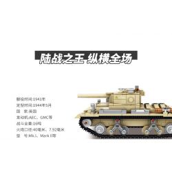 Kazi KY82050 82050 non  XE TĂNG VALENTINE MK.I bộ đồ chơi xếp lắp ráp ghép mô hình Military Army Quân Sự Bộ Đội 561 khối