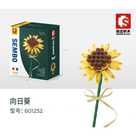SEMBO 601252 non  HƯỚNG DƯƠNG bộ đồ chơi xếp lắp ráp ghép mô hình Flowers BLOCK FLORIST Hoa