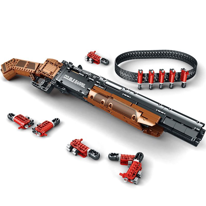 REOBRIX 77028 non Lego SÚNG NGẮN HAI NÒNG bộ đồ chơi xếp lắp ráp ghép mô hình Gun DOUBLE-BARRELED SHOTGUN 1006 khối