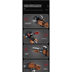 REOBRIX 77028 non  SÚNG NGẮN HAI NÒNG bộ đồ chơi xếp lắp ráp ghép mô hình Gun DOUBLE-BARRELED SHOTGUN 1006 khối