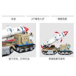 Kazi KY81049 81049 non  XE TÊN LỬA SCUD bộ đồ chơi xếp lắp ráp ghép mô hình FIRELINE ALERT 598 khối