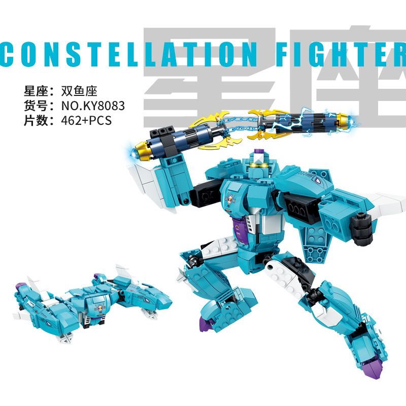 Kazi KY8083 8083 non  CHIẾN BINH SONG NGƯ bộ đồ chơi xếp lắp ráp ghép mô hình Transformers CONSTELLATION FIGHTER Robot Đại Chiến Người Máy Biến Hình 462 khối