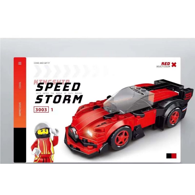 KUYU MOXING 3003 non  4 XE ĐUA bộ đồ chơi xếp lắp ráp ghép mô hình Racers SPEED STORM Đua Tốc Độ