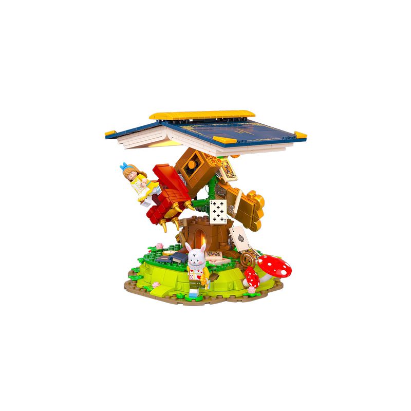 SEMBO 506171 non Lego ALICE KHÔNG TRỌNG LƯỢNG IN WONDERLAND bộ đồ chơi xếp lắp ráp ghép mô hình Disney Princess FAIRY TALE BOOK ALICE WONDERLAND Công Chúa 635 khối
