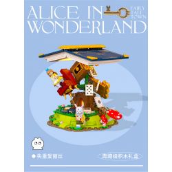SEMBO 506171 non  ALICE KHÔNG TRỌNG LƯỢNG IN WONDERLAND bộ đồ chơi xếp lắp ráp ghép mô hình Disney Princess FAIRY TALE BOOK ALICE WONDERLAND Công Chúa 635 khối