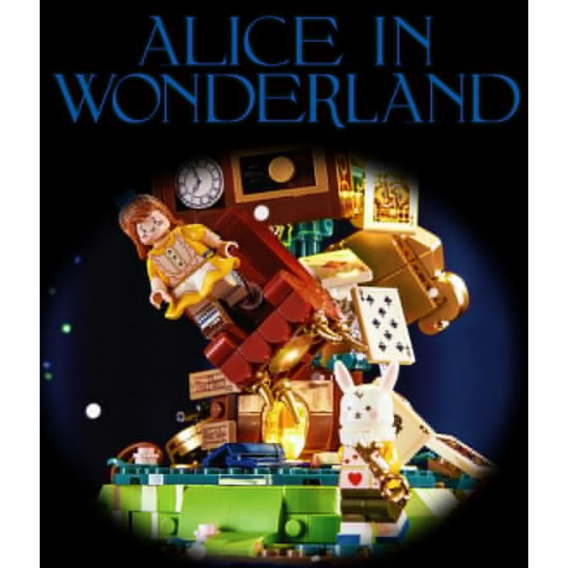 SEMBO 506171 non  ALICE KHÔNG TRỌNG LƯỢNG IN WONDERLAND bộ đồ chơi xếp lắp ráp ghép mô hình Disney Princess FAIRY TALE BOOK ALICE WONDERLAND Công Chúa 635 khối