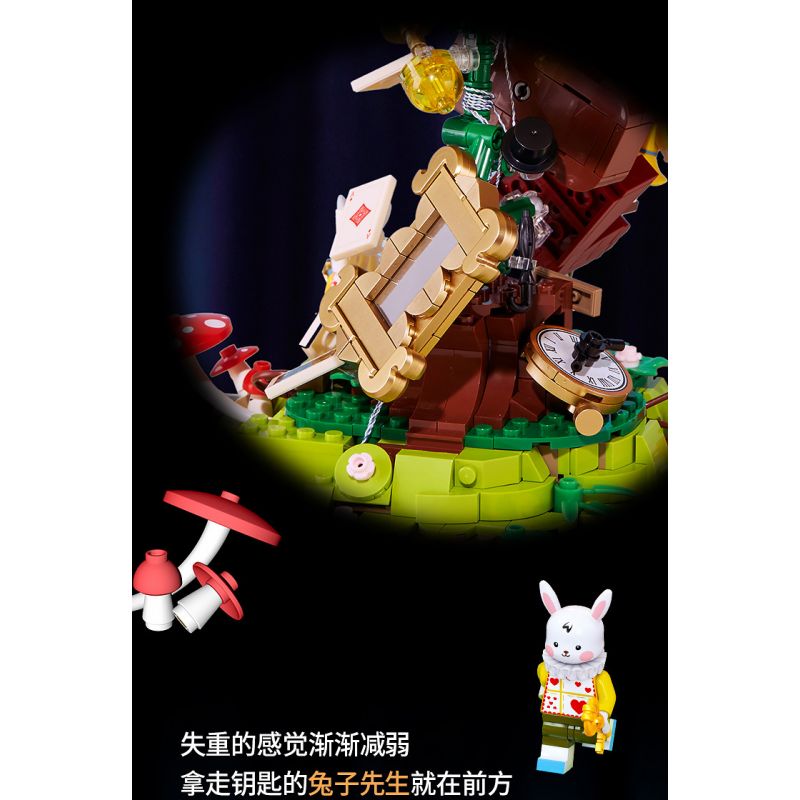 SEMBO 506171 non  ALICE KHÔNG TRỌNG LƯỢNG IN WONDERLAND bộ đồ chơi xếp lắp ráp ghép mô hình Disney Princess FAIRY TALE BOOK ALICE WONDERLAND Công Chúa 635 khối