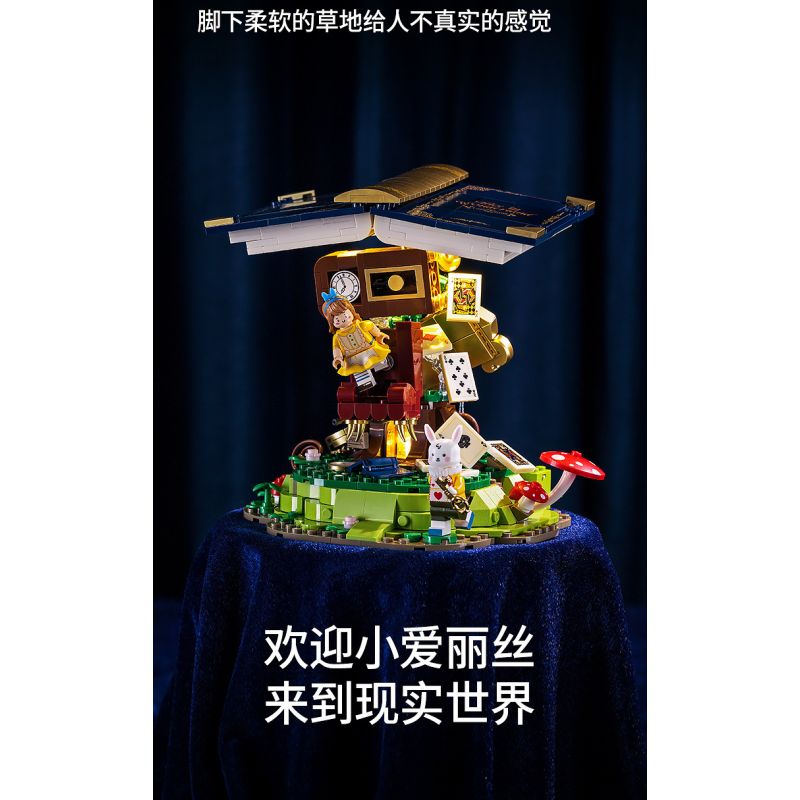 SEMBO 506171 non  ALICE KHÔNG TRỌNG LƯỢNG IN WONDERLAND bộ đồ chơi xếp lắp ráp ghép mô hình Disney Princess FAIRY TALE BOOK ALICE WONDERLAND Công Chúa 635 khối