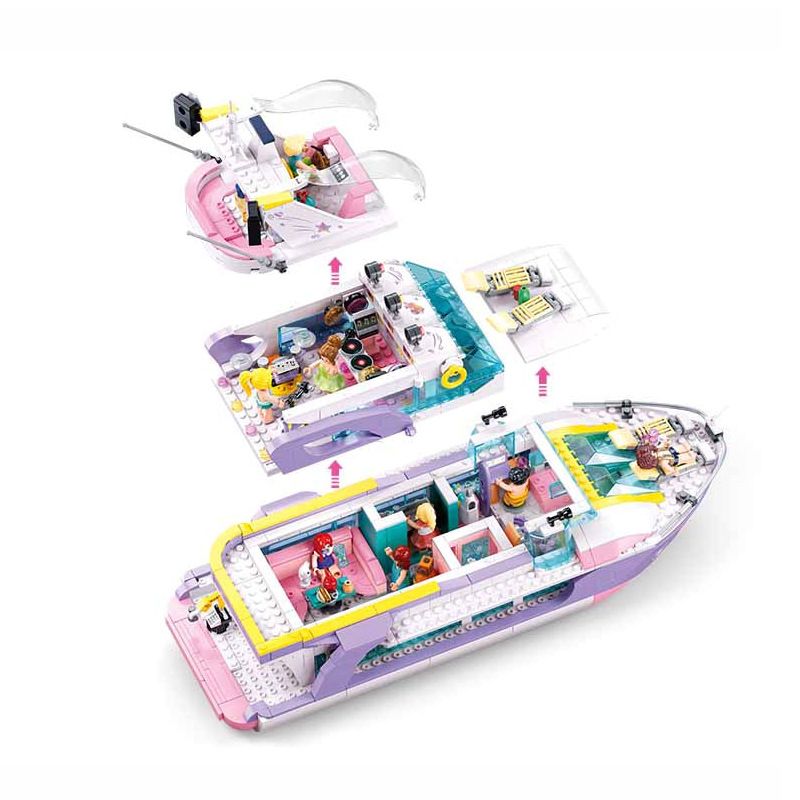 SLUBAN M38-B1167 B1167 1167 M38B1167 38-B1167 non  GIẤC MƠ HỒNG BỮA TIỆC DU THUYỀN BÓNG bộ đồ chơi xếp lắp ráp ghép mô hình Girl PROM TACHT Con Gái 1108 khối