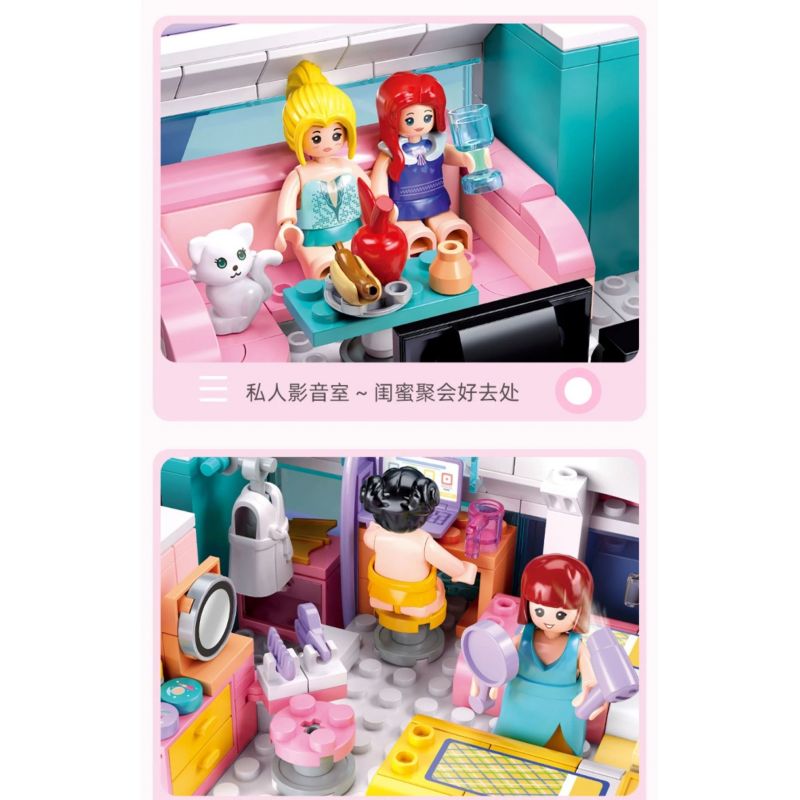 SLUBAN M38-B1167 B1167 1167 M38B1167 38-B1167 non  GIẤC MƠ HỒNG BỮA TIỆC DU THUYỀN BÓNG bộ đồ chơi xếp lắp ráp ghép mô hình Girl PROM TACHT Con Gái 1108 khối