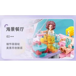 SLUBAN M38-B1167 B1167 1167 M38B1167 38-B1167 non  GIẤC MƠ HỒNG BỮA TIỆC DU THUYỀN BÓNG bộ đồ chơi xếp lắp ráp ghép mô hình Girl PROM TACHT Con Gái 1108 khối