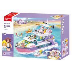 SLUBAN M38-B1167 B1167 1167 M38B1167 38-B1167 non  GIẤC MƠ HỒNG BỮA TIỆC DU THUYỀN BÓNG bộ đồ chơi xếp lắp ráp ghép mô hình Girl PROM TACHT Con Gái 1108 khối