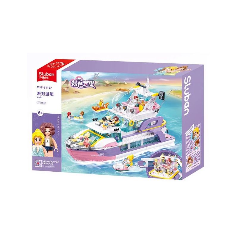SLUBAN M38-B1167 B1167 1167 M38B1167 38-B1167 non  GIẤC MƠ HỒNG BỮA TIỆC DU THUYỀN BÓNG bộ đồ chơi xếp lắp ráp ghép mô hình Girl PROM TACHT Con Gái 1108 khối