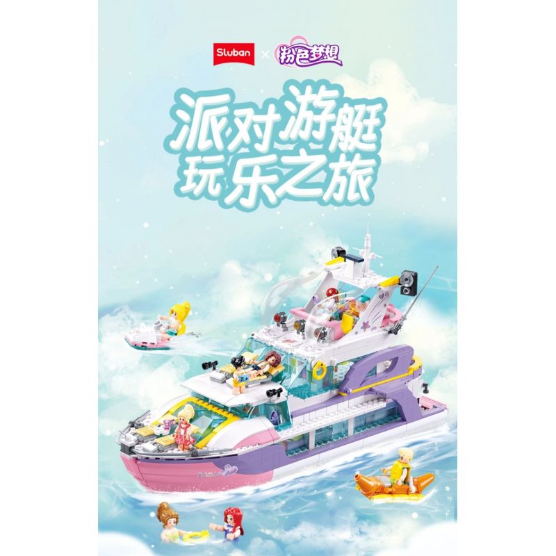 SLUBAN M38-B1167 B1167 1167 M38B1167 38-B1167 non  GIẤC MƠ HỒNG BỮA TIỆC DU THUYỀN BÓNG bộ đồ chơi xếp lắp ráp ghép mô hình Girl PROM TACHT Con Gái 1108 khối