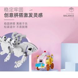 QIZHILE 93001 non  XE CÂN BẰNG BÍ NGÔ bộ đồ chơi xếp lắp ráp ghép mô hình PUMPKIN CARRIAGE