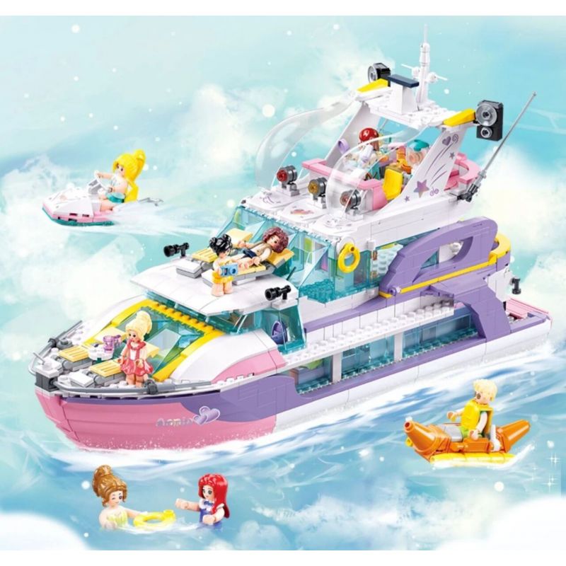 SLUBAN M38-B1167 B1167 1167 M38B1167 38-B1167 non  GIẤC MƠ HỒNG BỮA TIỆC DU THUYỀN BÓNG bộ đồ chơi xếp lắp ráp ghép mô hình Girl PROM TACHT Con Gái 1108 khối