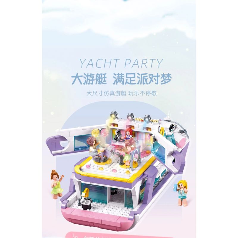 SLUBAN M38-B1167 B1167 1167 M38B1167 38-B1167 non  GIẤC MƠ HỒNG BỮA TIỆC DU THUYỀN BÓNG bộ đồ chơi xếp lắp ráp ghép mô hình Girl PROM TACHT Con Gái 1108 khối