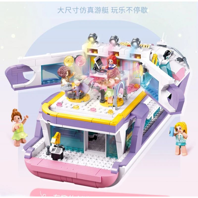 SLUBAN M38-B1167 B1167 1167 M38B1167 38-B1167 non  GIẤC MƠ HỒNG BỮA TIỆC DU THUYỀN BÓNG bộ đồ chơi xếp lắp ráp ghép mô hình Girl PROM TACHT Con Gái 1108 khối