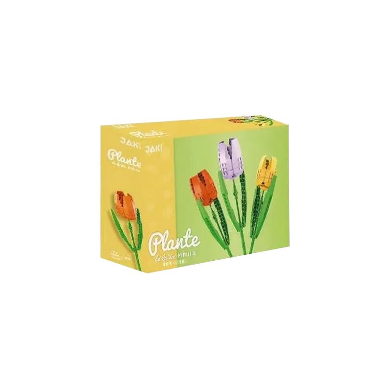 JAKI JK26203 26203 non Lego HOA TULIP (BA QUE) bộ đồ chơi xếp lắp ráp ghép mô hình Flowers 186 khối