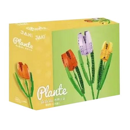 JAKI JK26203 26203 non  HOA TULIP (BA QUE) bộ đồ chơi xếp lắp ráp ghép mô hình Flowers 186 khối
