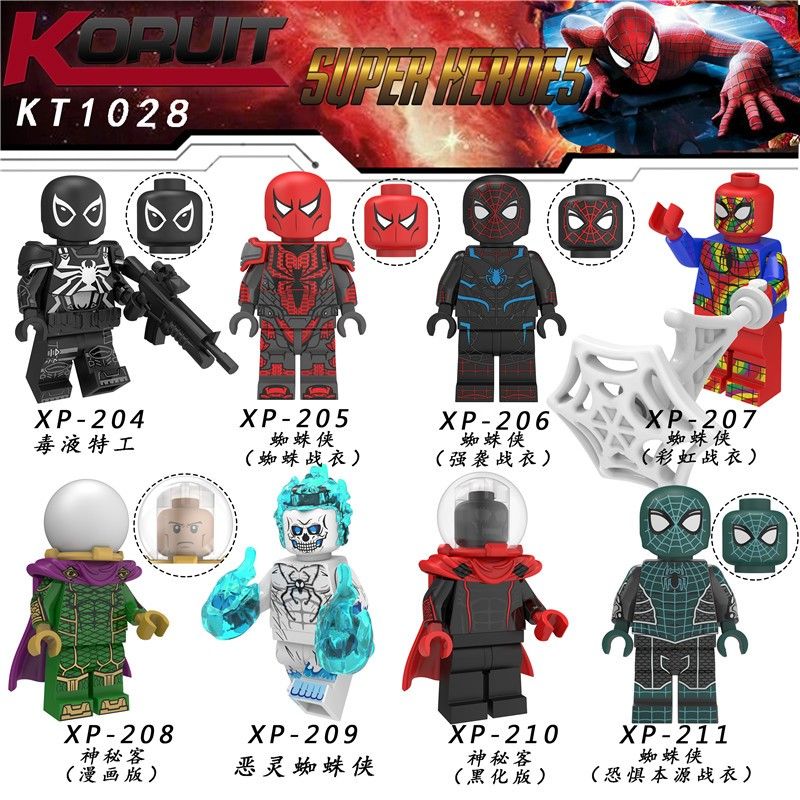 KORUIT KT1028 1028 XP non Lego HÀNG TRĂM NGƯỜI 8 NHỆN bộ đồ chơi xếp lắp ráp ghép mô hình Super Heroes Siêu Nhân Anh Hùng